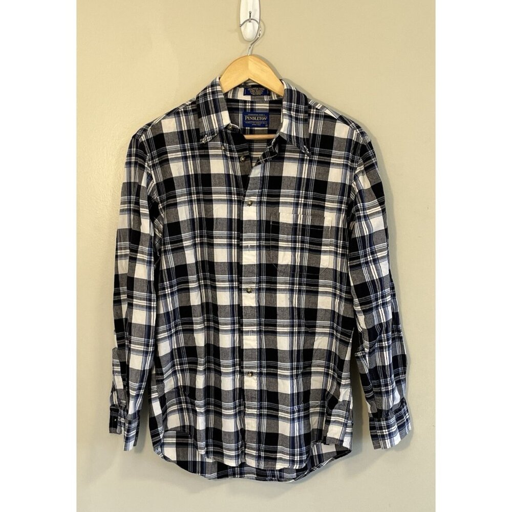 Pendleton Men’s Blue Plaid Button Up Shirt Sz‎ M